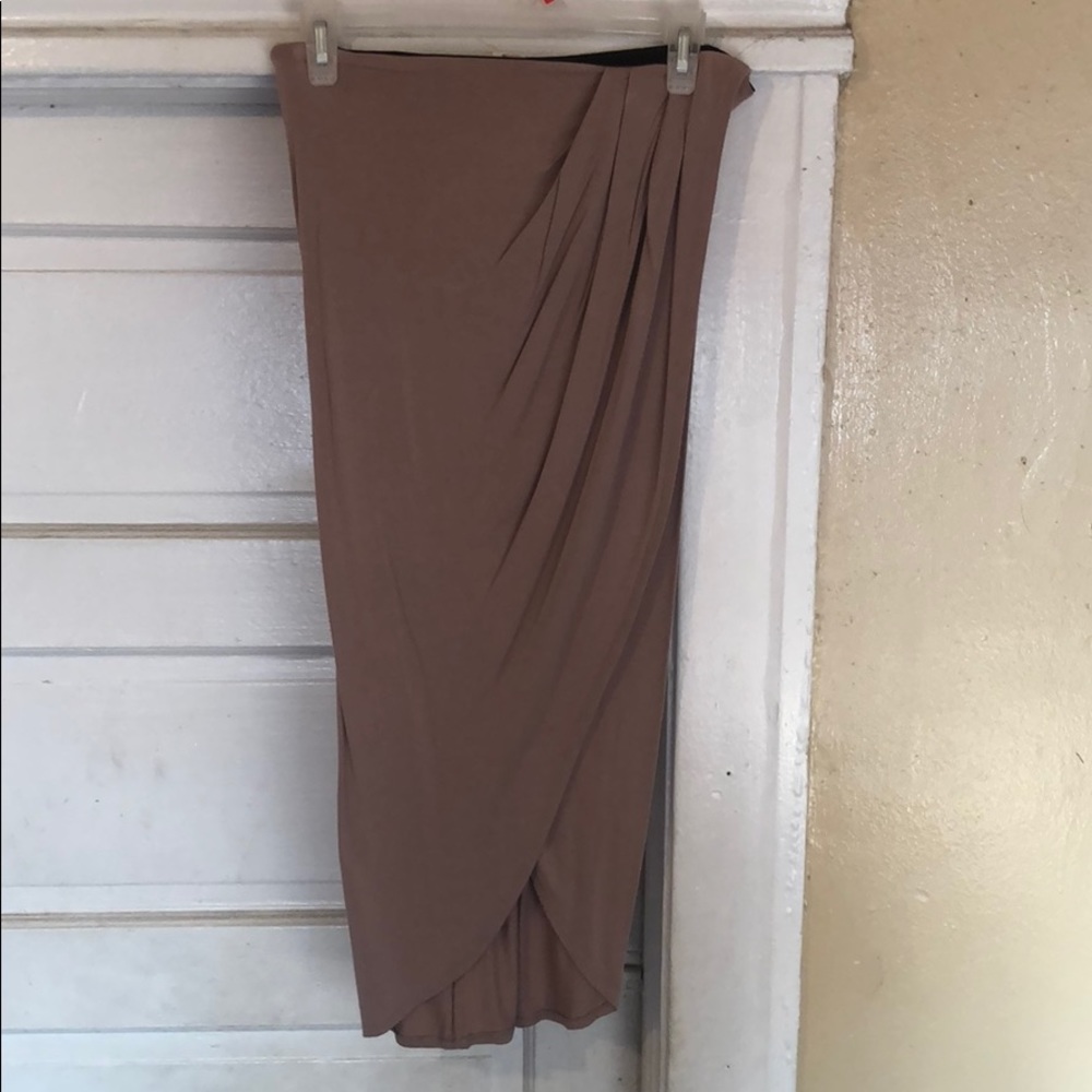 Long, body hugging skirt.